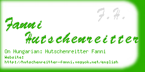 fanni hutschenreitter business card